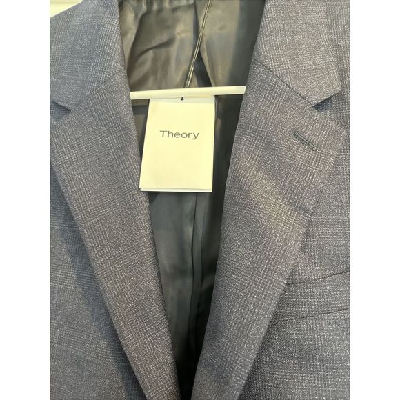 Theory Chambers Tonal Plaid Slim Fit Suit Jacket Baltic Multi Andes 42S 42 S - Picture 2 of 5